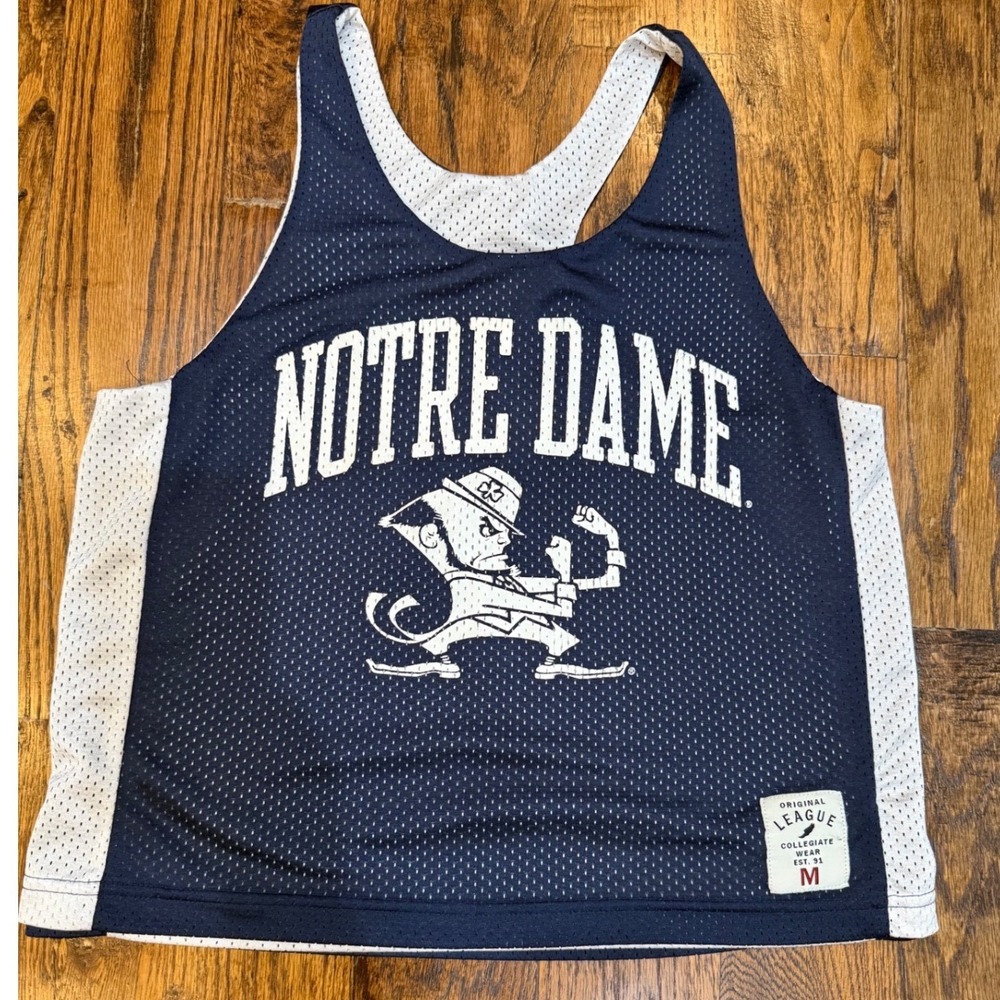 Vintage League Collegiate Wear Notre Dame Fighting Irish Mesh Tank Top Size M